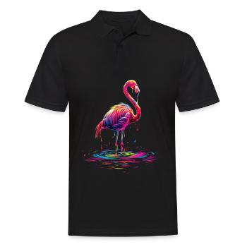 Flamant rose Pop Art - Polo Homme - noir - Devant - Kai (181cm)