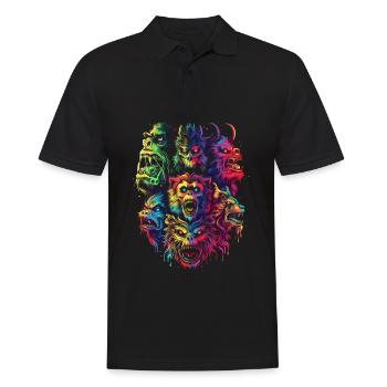 Kryptozoologie Kryptiden-Verschwörung Pop Art - Männer Poloshirt - Schwarz - Vorne - Kai (181cm)