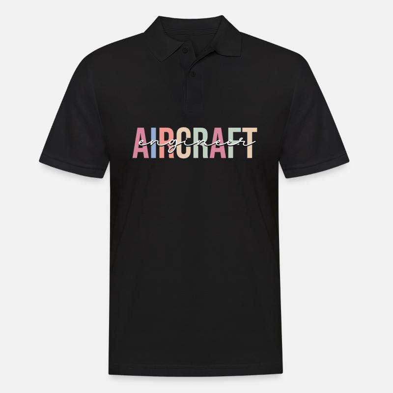 Technik Flugzeug Flugzeugmechaniker - Männer Poloshirt - Schwarz