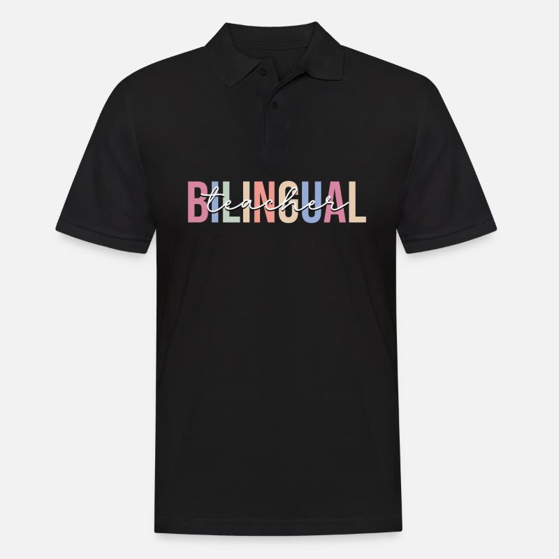Zweisprachig - Männer Poloshirt - Schwarz