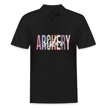 Archer Archery Girl Arc et patte - Polo Homme - noir - Devant - Kai (181cm)