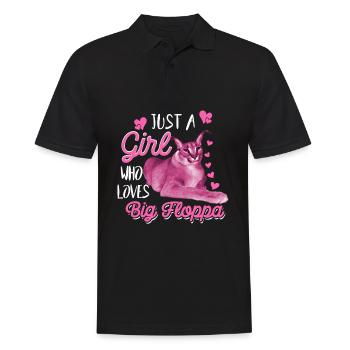 Big Floppa Caracal Cat Meme Girl qui aime Big Flo - Polo Homme - noir - Devant - Kai (181cm)