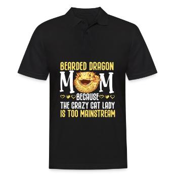 Bearded Dragon Mama Beardie - Men's Polo Shirt - black - Front - Kai (181cm)