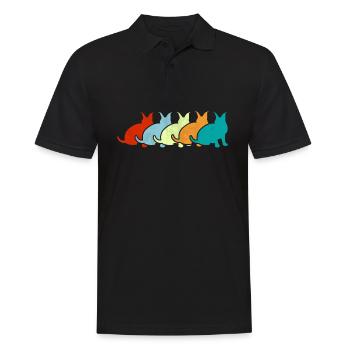 Großer Floppa Karakal Katze Meme - Männer Poloshirt - Schwarz - Vorne - Kai (181cm)