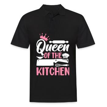 Chef cuisinier Femme Reine de la Cuisine - Polo Homme - noir - Devant - Kai (181cm)