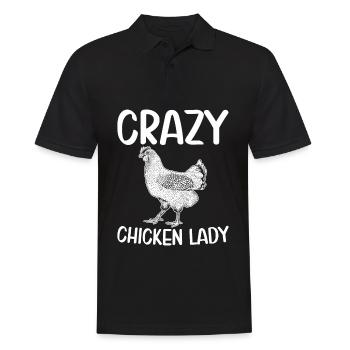 Crazy Chicken Lady Funny Chicken Girl Farmer B - Men's Polo Shirt - black - Front - Kai (181cm)