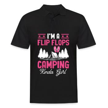 Flip Flops Camping Mädchen Camper Mädchen Wohnmobi - Männer Poloshirt - Schwarz - Vorne - Kai (181cm)