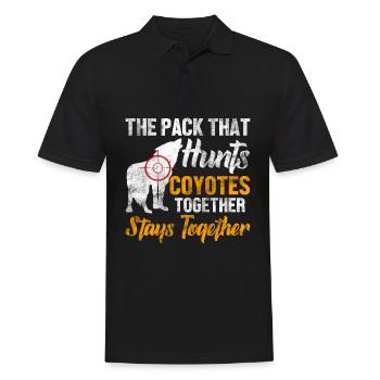 Chasse au coyote Chasseur de coyotes Yote - Polo Homme - noir - Devant - Kai (181cm)