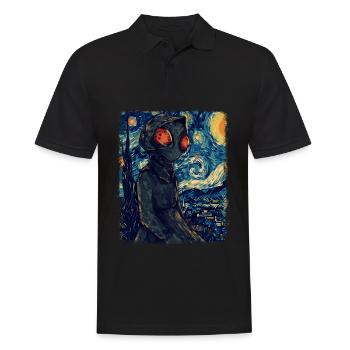 Peinture Monster Starry Night de Flatwood - Polo Homme - noir - Devant - Kai (181cm)