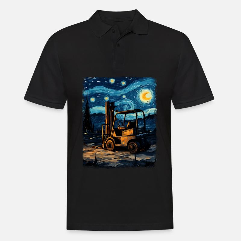 Gabelstaplerfahrer Gabelstaplerfahrer Sternennacht - Männer Poloshirt - Schwarz