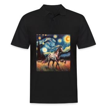 Appaloosa Cheval Nuit étoilée Peinture - Polo Homme - noir - Devant - Kai (181cm)