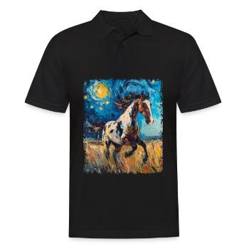 Appaloosa Cheval Nuit étoilée Peinture - Polo Homme - noir - Devant - Kai (181cm)