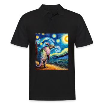 Armadillo Starry Night Painting - Men's Polo Shirt - black - Front - Kai (181cm)