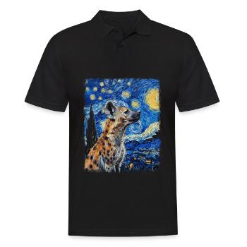 Hyène Africain Animal Nuit Étoilée Peinture - Polo Homme - noir - Devant - Kai (181cm)