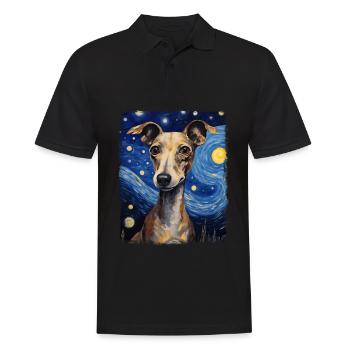 Italienischer Windhund Hund Hund Sternennacht Gemä - Männer Poloshirt - Schwarz - Vorne - Kai (181cm)