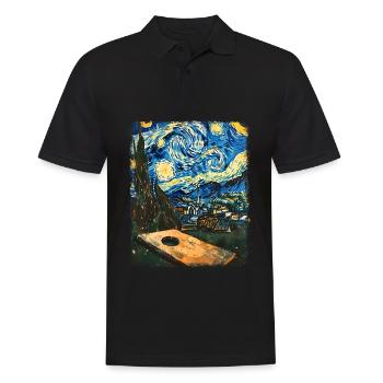 Cornhole Team Player Nuit étoilée Peinture - Polo Homme - noir - Devant - Kai (181cm)