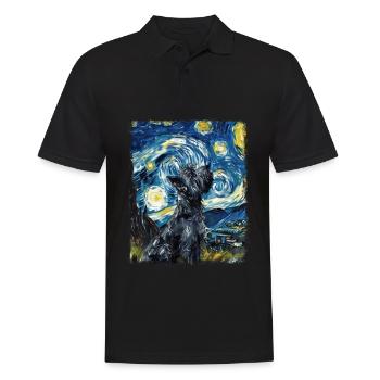 Scottish Terrier chien Nuit étoilée Peinture - Polo Homme - noir - Devant - Kai (181cm)