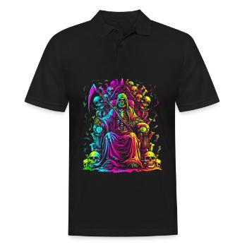 Sensenmann Der Totenschädel Popart - Männer Poloshirt - Schwarz - Vorne - Kai (181cm)