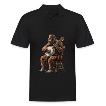 Bigfoot Sasquatch Yeti Bluegrass Banjo Spieler - Männer Poloshirt - Schwarz - Vorne - Kai (181cm)