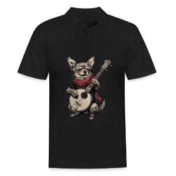 Chihuahua chien Bluegrass Joueur de banjo - Polo Homme - noir - Devant - Kai (181cm)