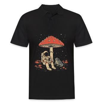 Cottagecore Aesthetic Astronaut Frog Mushroom Witc - Men's Polo Shirt - black - Front - Kai (181cm)
