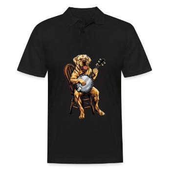 Labrador Retriever Chien Joueur de banjo Bluegrass - Polo Homme - noir - Devant - Kai (181cm)