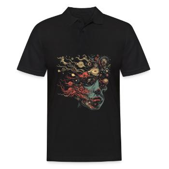 Weirdcore Aesthetics Weird Woman Face Dreamcore - Men's Polo Shirt - black - Front - Kai (181cm)