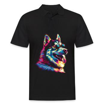Lunettes de soleil chien Husky Sibérien Popart - Polo Homme - noir - Devant - Kai (181cm)