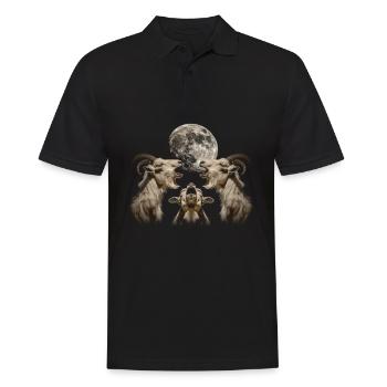 Ziegenhof Tier Bauer Heulender Mond - Männer Poloshirt - Schwarz - Vorne - Kai (181cm)