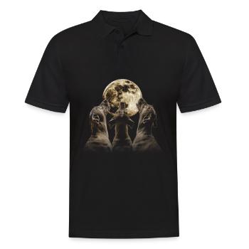 Dogue Allemand Chien Lune Hurlante - Polo Homme - noir - Devant - Kai (181cm)