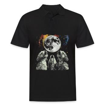 Havaneser Hund Heulender Mond - Männer Poloshirt - Schwarz - Vorne - Kai (181cm)