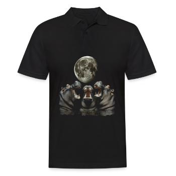 Hippopotamus Hippopotamus Howling Moon - Men's Polo Shirt - black - Front - Kai (181cm)