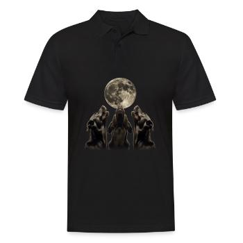 Labrador Retriever Hund Heulender Mond - Männer Poloshirt - Schwarz - Vorne - Kai (181cm)