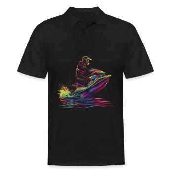 Jet Ski Jet Skiing Jet Skier Popart - Polo Homme - noir - Devant - Kai (181cm)