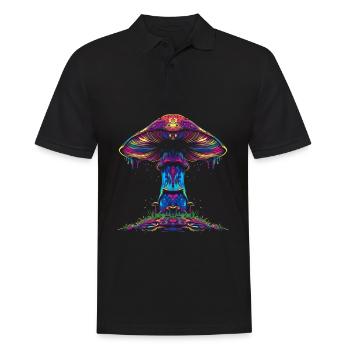 Champignon Cottagecore Popart - Polo Homme - noir - Devant - Kai (181cm)