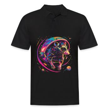 Opossum Astronaute de l’espace Popart - Polo Homme - noir - Devant - Kai (181cm)