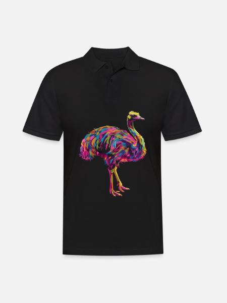 Ostrich Animal Popart - Men's Polo Shirt - black