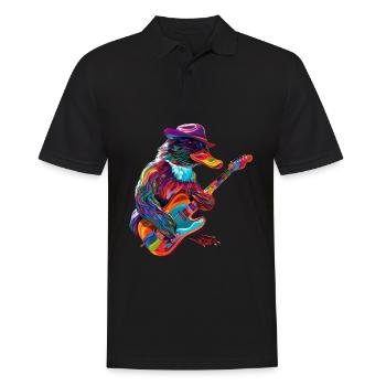 Platypus Mammal Guitar Cowboy Hat Popart - Men's Polo Shirt - black - Front - Kai (181cm)