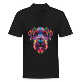 Wheaten Terrier Chien Popart - Polo Homme - noir - Devant - Kai (181cm)