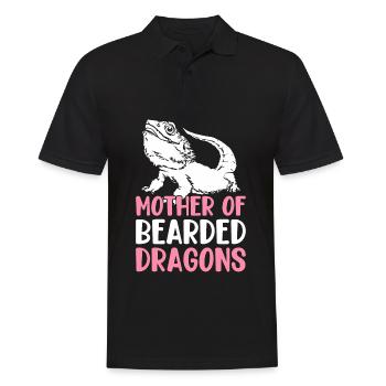 Mother of bearded dragons, lizard lover, mom - Men's Polo Shirt - black - Front - Kai (181cm)