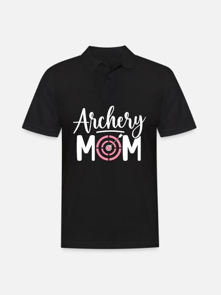Bogenschießen Mom Bogenschütze Bogen und Pfeil Fra - Männer Poloshirt - Schwarz