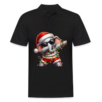 Polka Dot Elephant Sunglasses Cute Christmas - Men's Polo Shirt - black - Front - Kai (181cm)