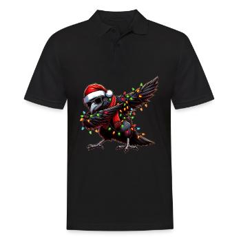 Dabbing Raven Crow Sonnenbrille Niedlich Weihnacht - Männer Poloshirt - Schwarz - Vorne - Kai (181cm)