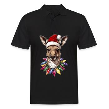Chapeau de Noël Kangaroo Australia Noël - Polo Homme - noir - Devant - Kai (181cm)