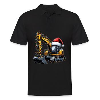 Opérateur d’excavation en construction du chapeau de Noël HEO - Polo Homme - noir - Devant - Kai (181cm)