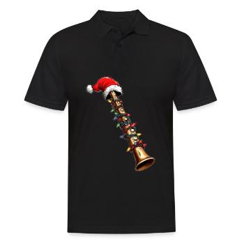 Instrument de flûte Chapeau de Noël Noël - Polo Homme - noir - Devant - Kai (181cm)