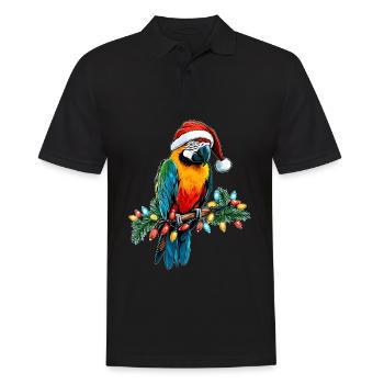 Ara Perroquet Chapeau de Noël - Polo Homme - noir - Devant - Kai (181cm)