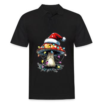 Champignon Cottagecore Esthétique Père Noël - Polo Homme - noir - Devant - Kai (181cm)