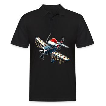 Avion RC modèle avion pilote chapeau de Noël Noël - Polo Homme - noir - Devant - Kai (181cm)