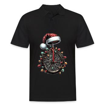 Monocycle Monocycle Chapeau de Noël - Polo Homme - noir - Devant - Kai (181cm)